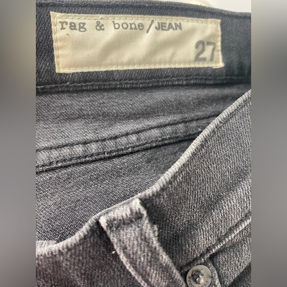 RAG & BONE Boyfriend Distressed Black Denim Jeans - Picture 6 of 8